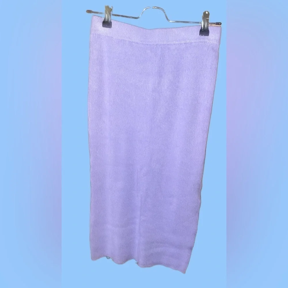 House of Harlow 1960 Lavender Ribbed Knit Midi Skirt (Skirt Only!) - Picture 4 of 9